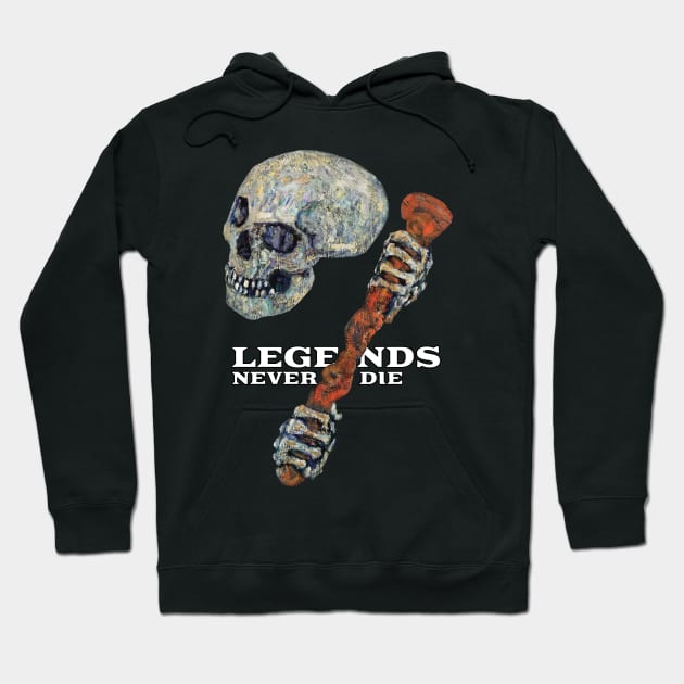 Antique Skull Legends Never Die Hoodie by KewaleeTee